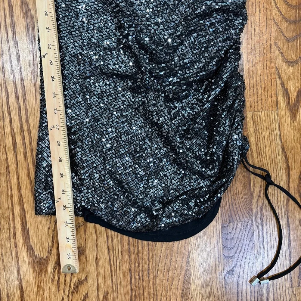Free People Giselle Sequin Minidress in Graphite
